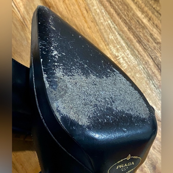 Prada Pre-Loved Ankle Strap Pointed Toe Vero Cuoio Black Shoes - Picture 14 of 16